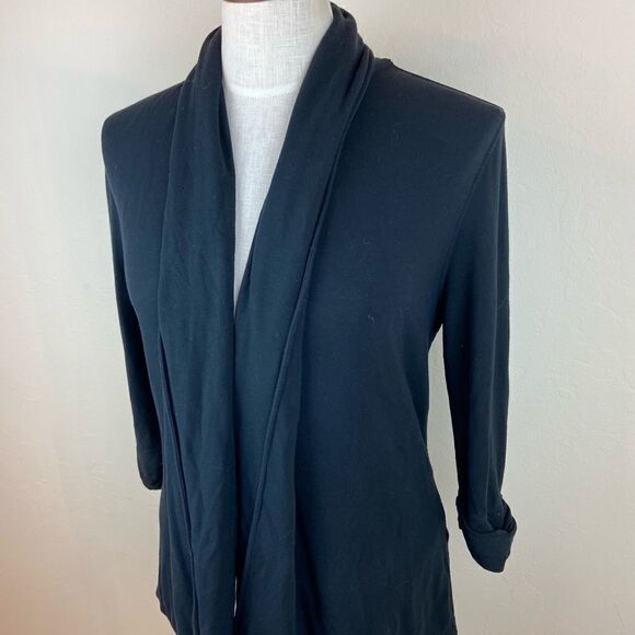 Theory Ashley Modal Black Open-Front Cardigan - Picture 3 of 7